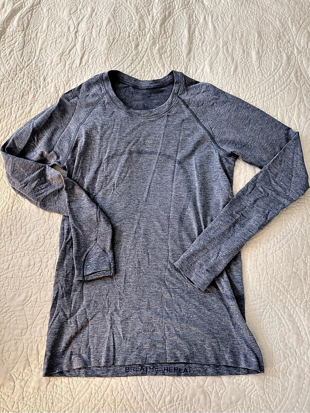 lululemon Breathe Repeat Long Sleeve Athletic Top in Blue